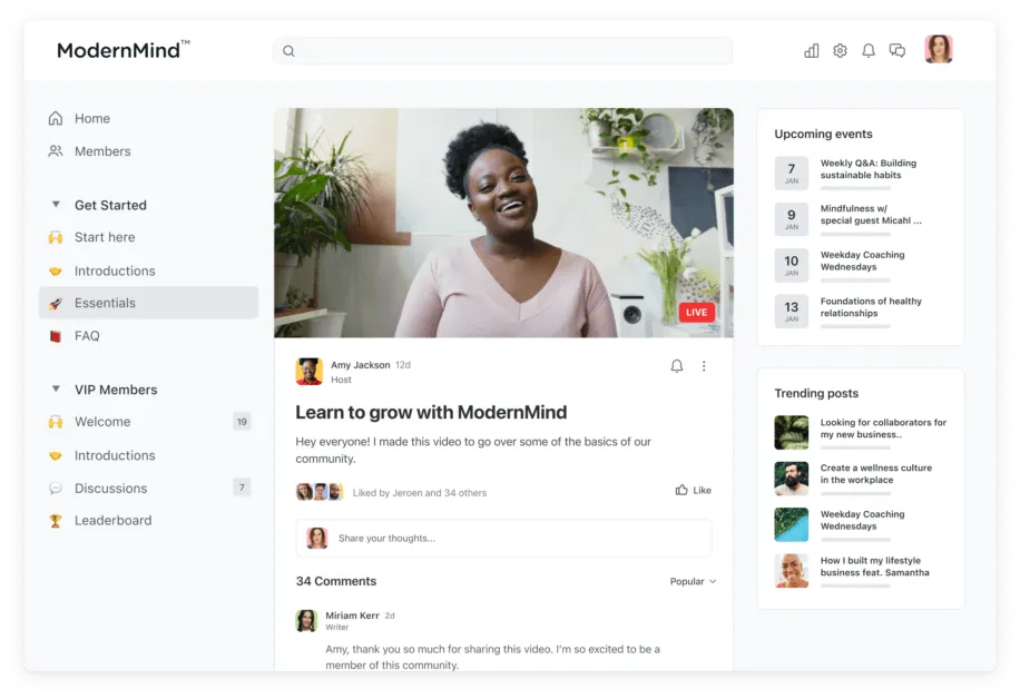 اجمع بين الطبيعة التفاعلية والمثيرة للمجتمع ومحتواك — كل ذلك في تجربة واحدة سلسة مع Circle