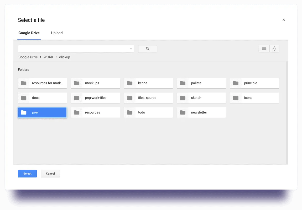 Integração do ClickUp com o Google Drive: como organizar o Google Drive
