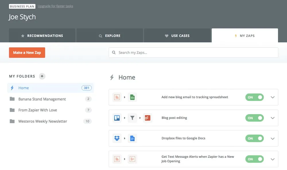 Thư mục Zapier