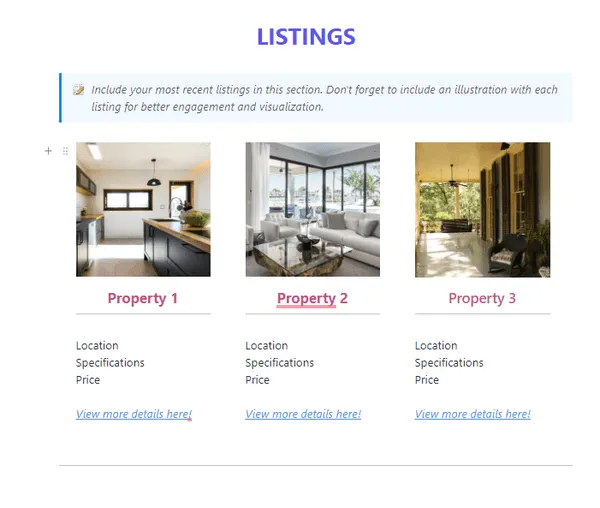 Plantilla de boletín inmobiliario de ClickUp