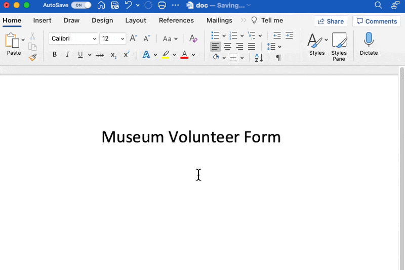 creare campi di testo con tabelle in Word