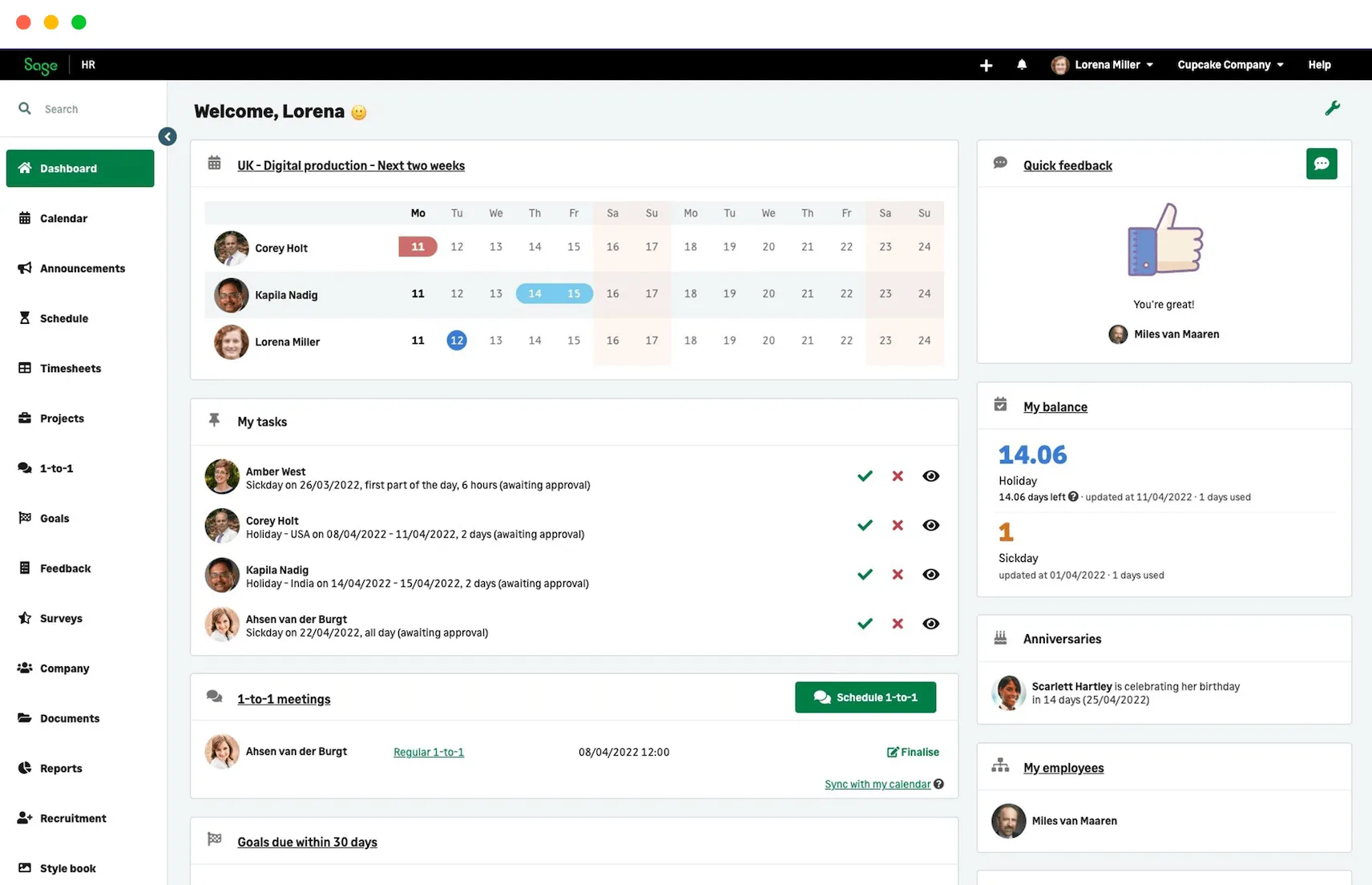 Sage propose plusieurs applications que les équipes RH peuvent utiliser pour créer un flux de travail cohérent.