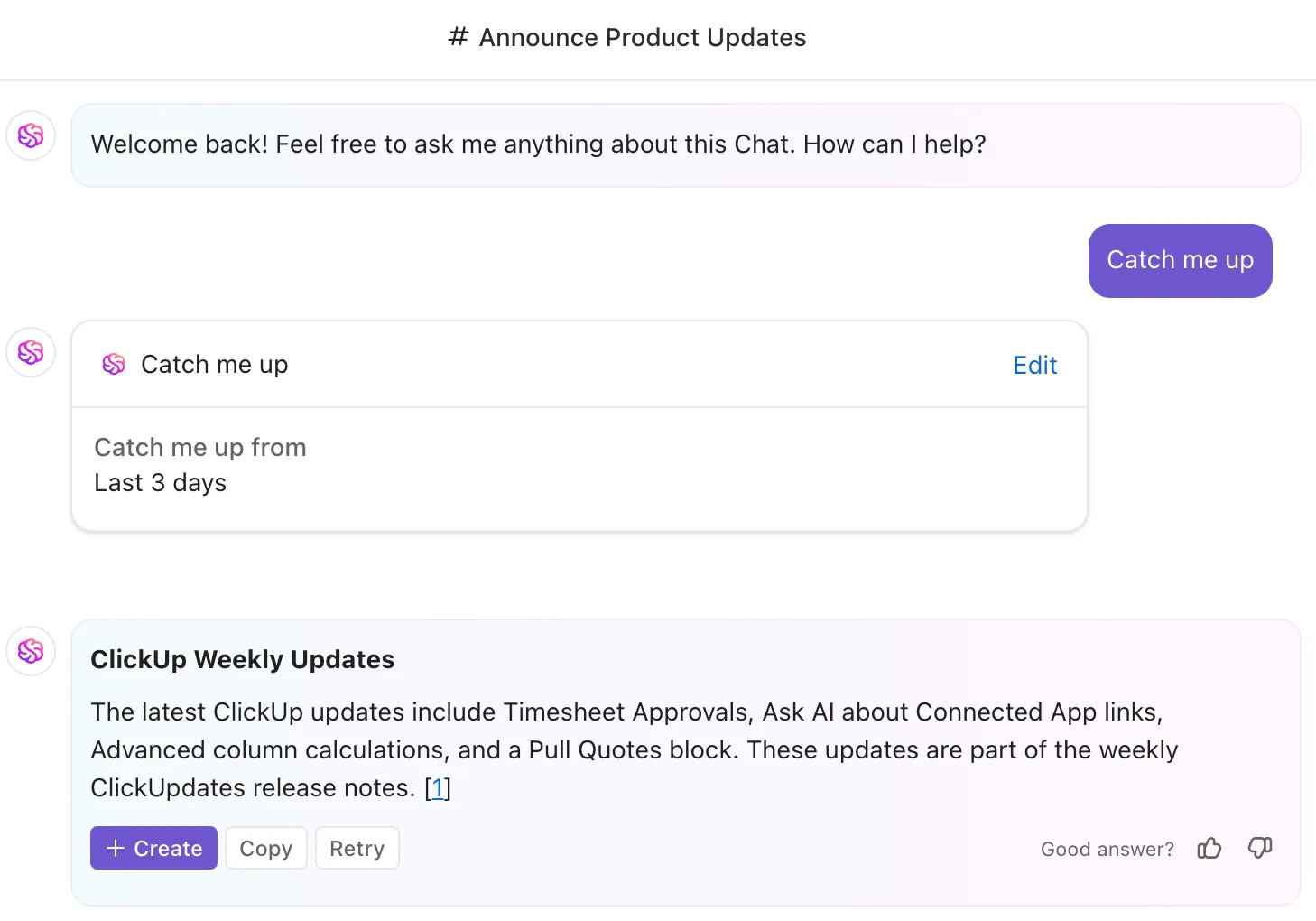 Produkt-Updates ankündigen: So nutzen Sie ClickUp AI