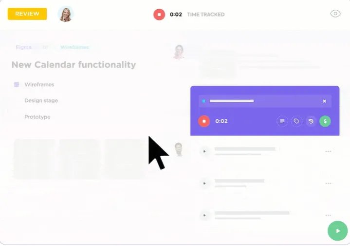 sanal toplantıları daha etkileşimli hale getirme: ClickUp'ın Zaman Takibi ile zamanı takip edin