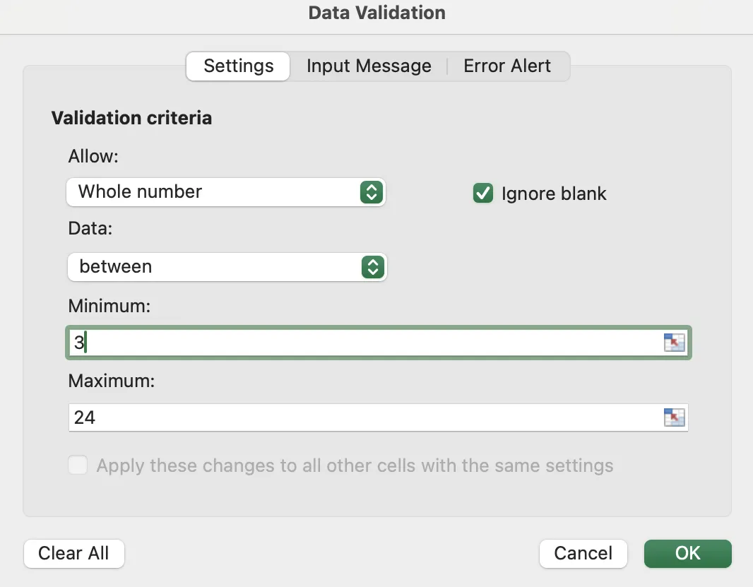 Datavalidering av heltal
