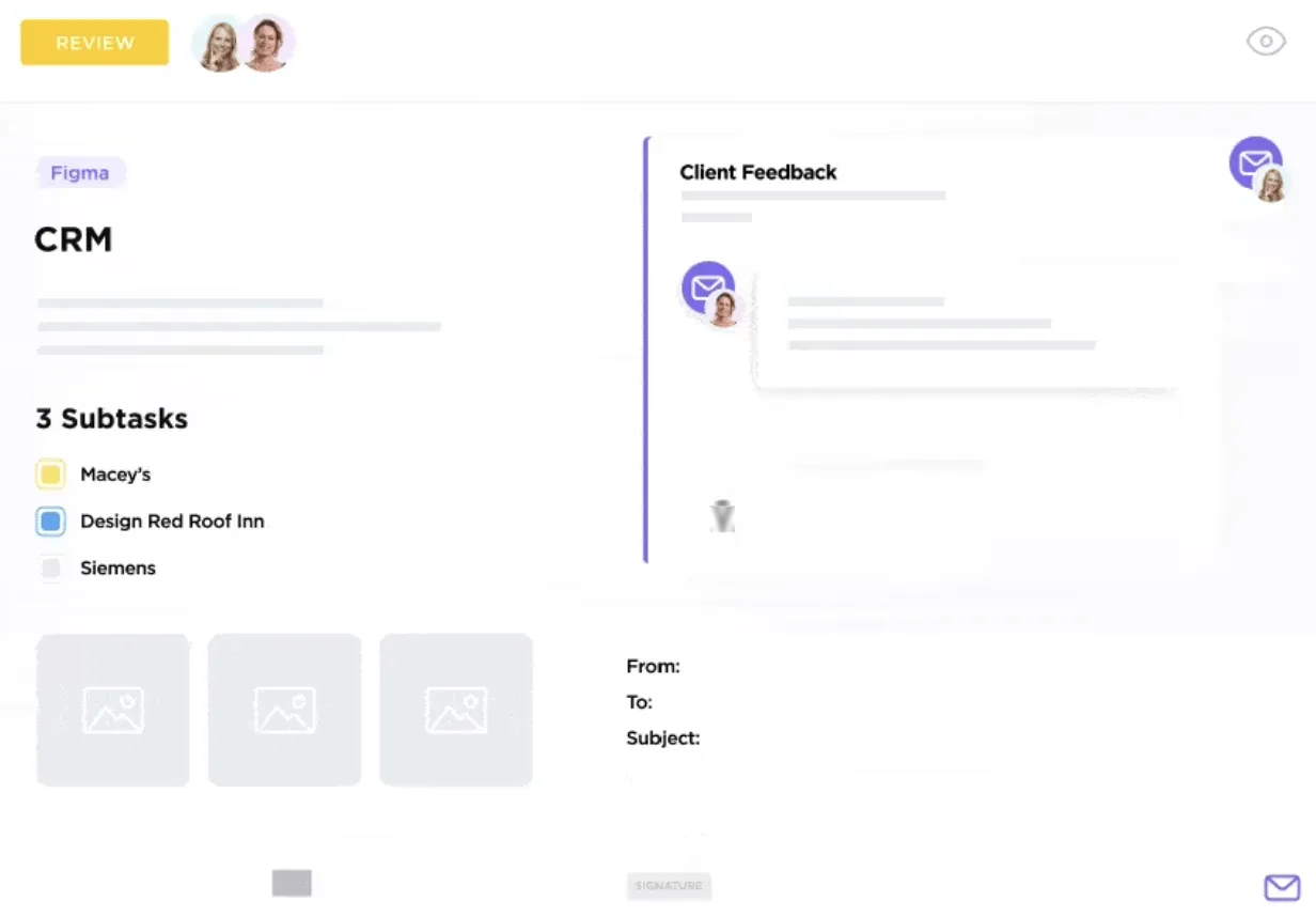 การจัดการโครงการผ่านอีเมลของ ClickUp