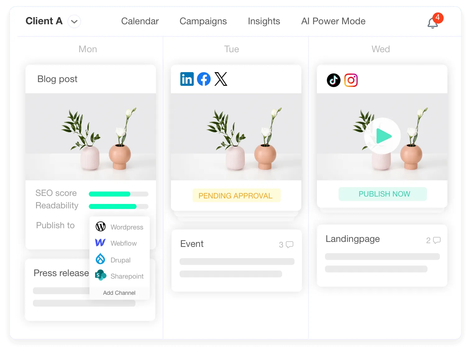 StoryChief (Phù hợp nhất cho việc xuất bản đa kênh tích hợp và hợp tác nội dung)