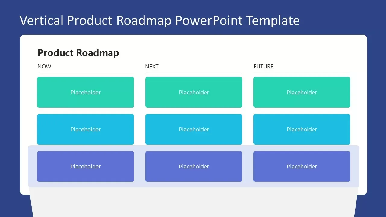 PowerPoint 수직 제품 로드맵 템플릿