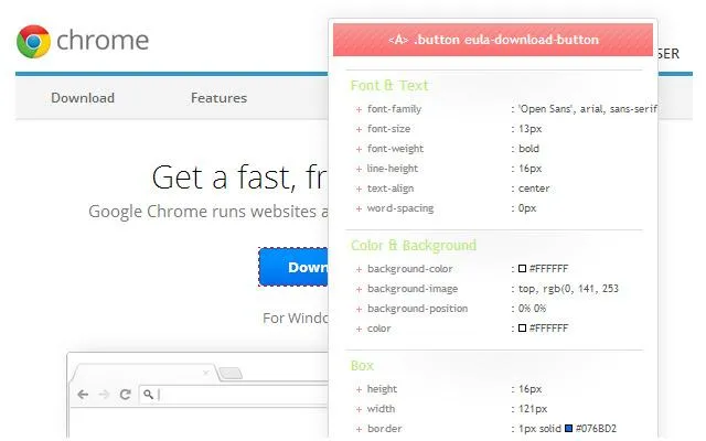 Evalúa y audita los estilos y propiedades CSS de cualquier página web con la extensión CSS Viewer para Chrome.