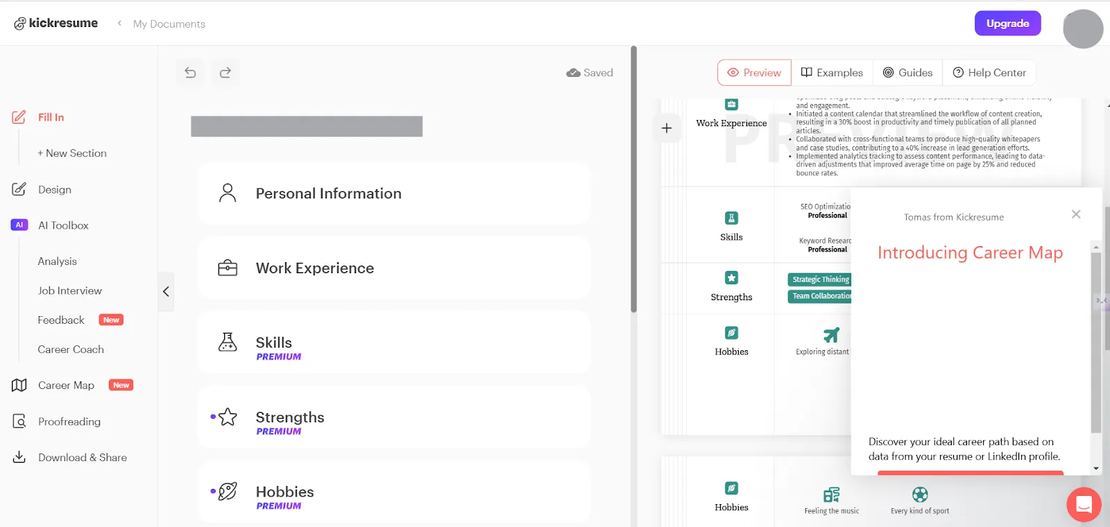 Kickresume ผู้สร้างเรซูเม่อัจฉริยะ