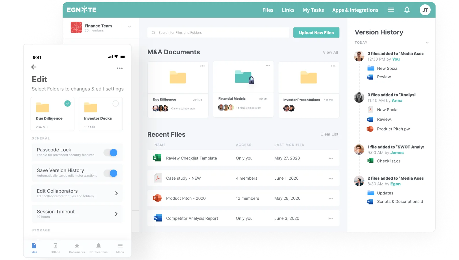 Egnyte Dashboard: Software zur Dateifreigabe
