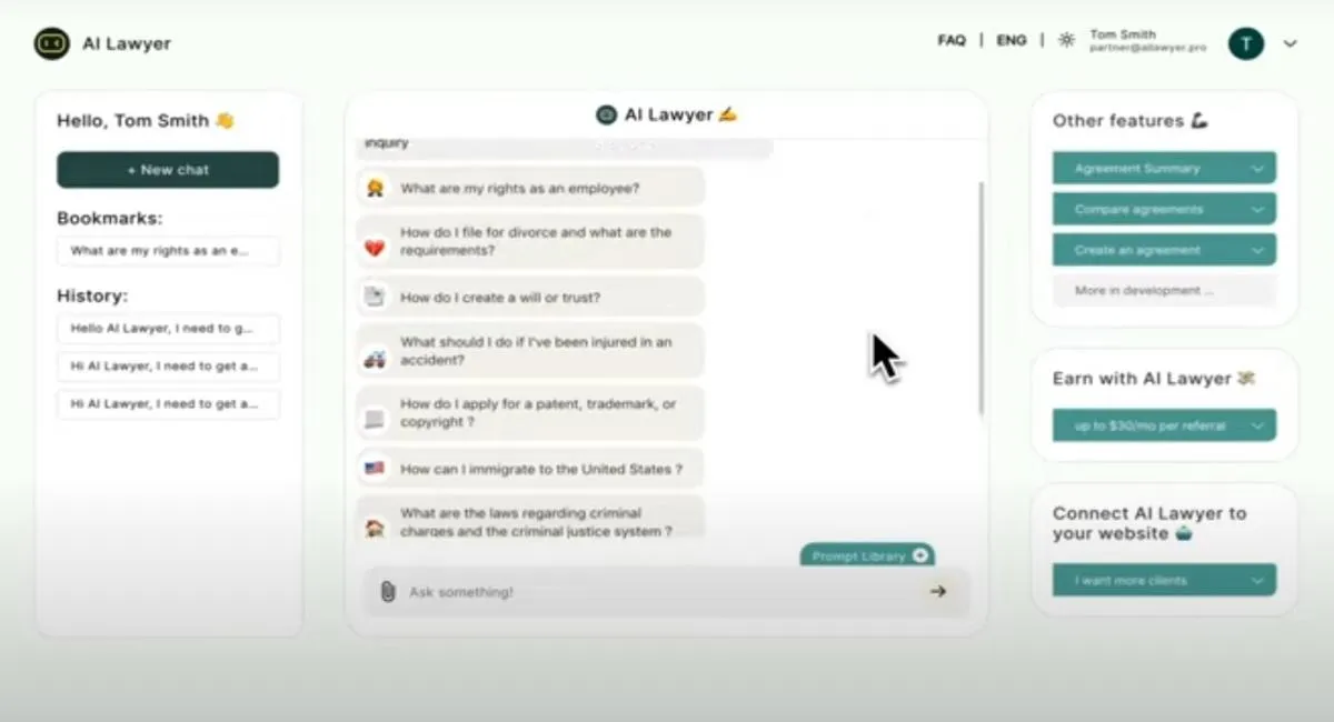 Hộp trò chuyện của AI Lawyer