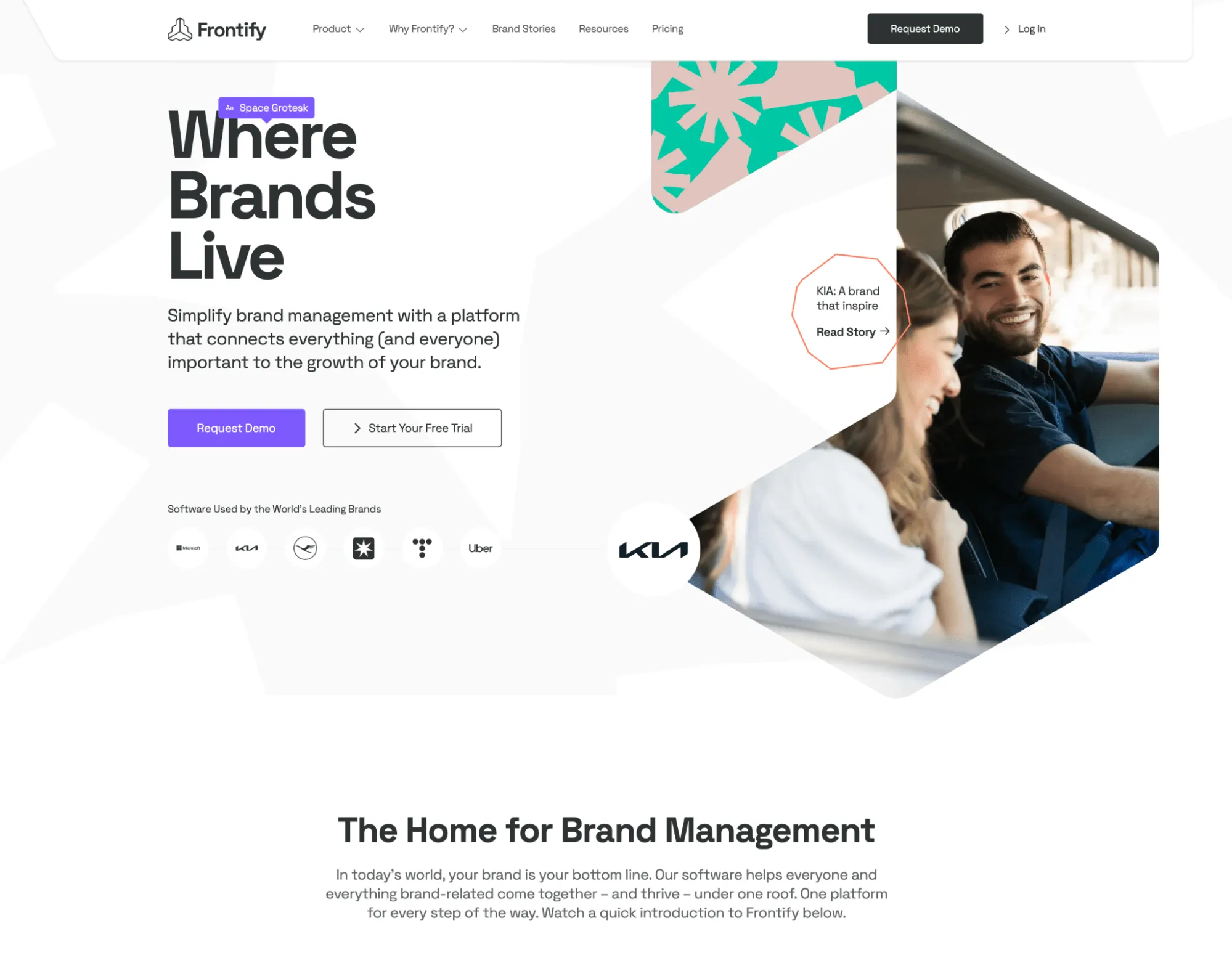 Homepage di Frontify
