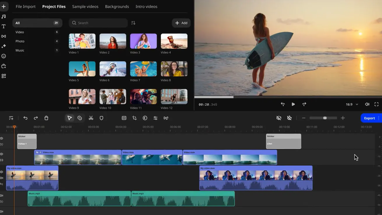 Movavi Video Editor: เหมาะที่สุดสำหรับโครงการเสียงบรรยายที่เน้นวิดีโอ