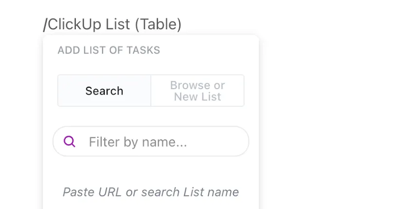 ClickUp-Liste