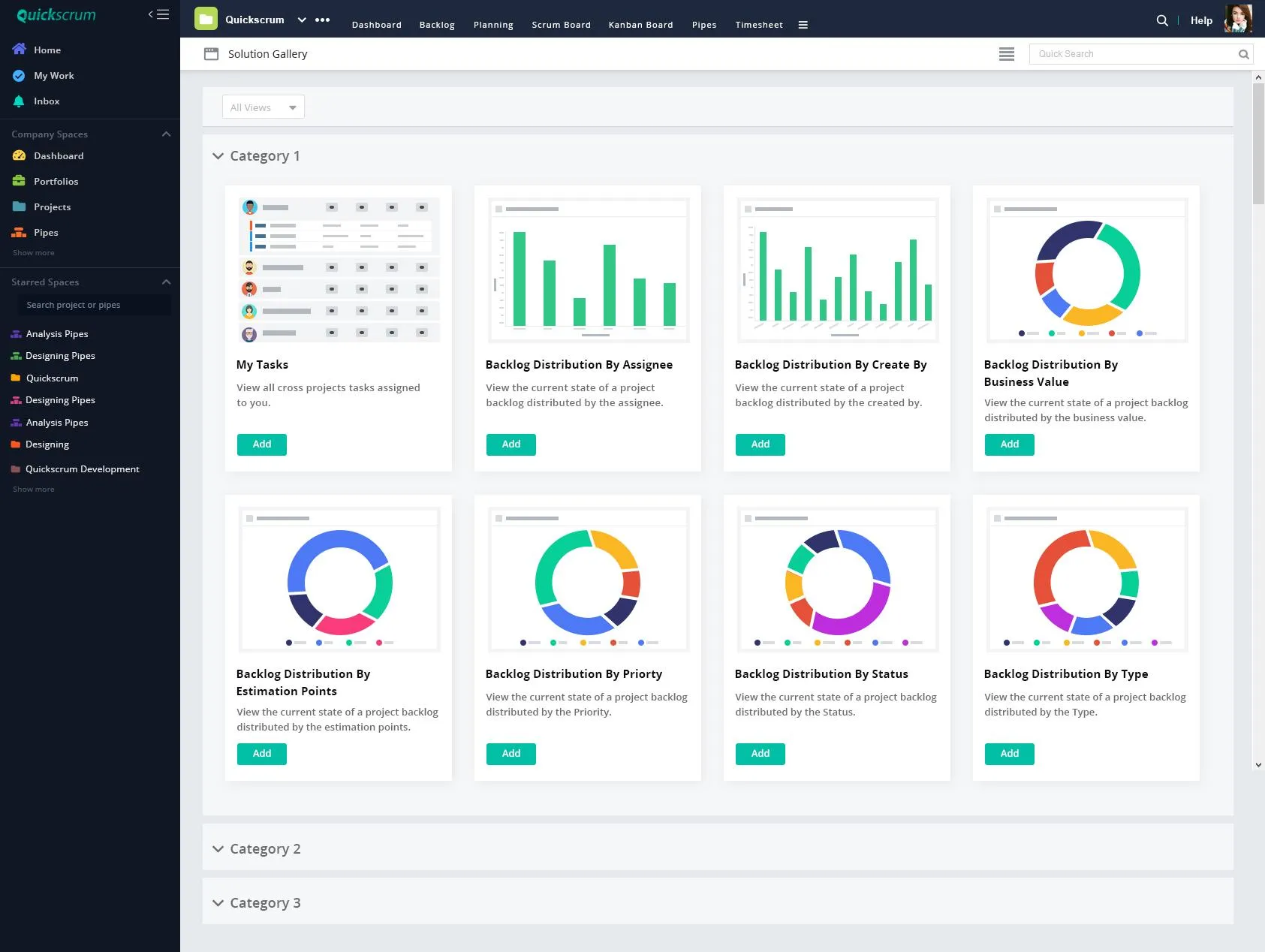 Dashboard QuickScrum