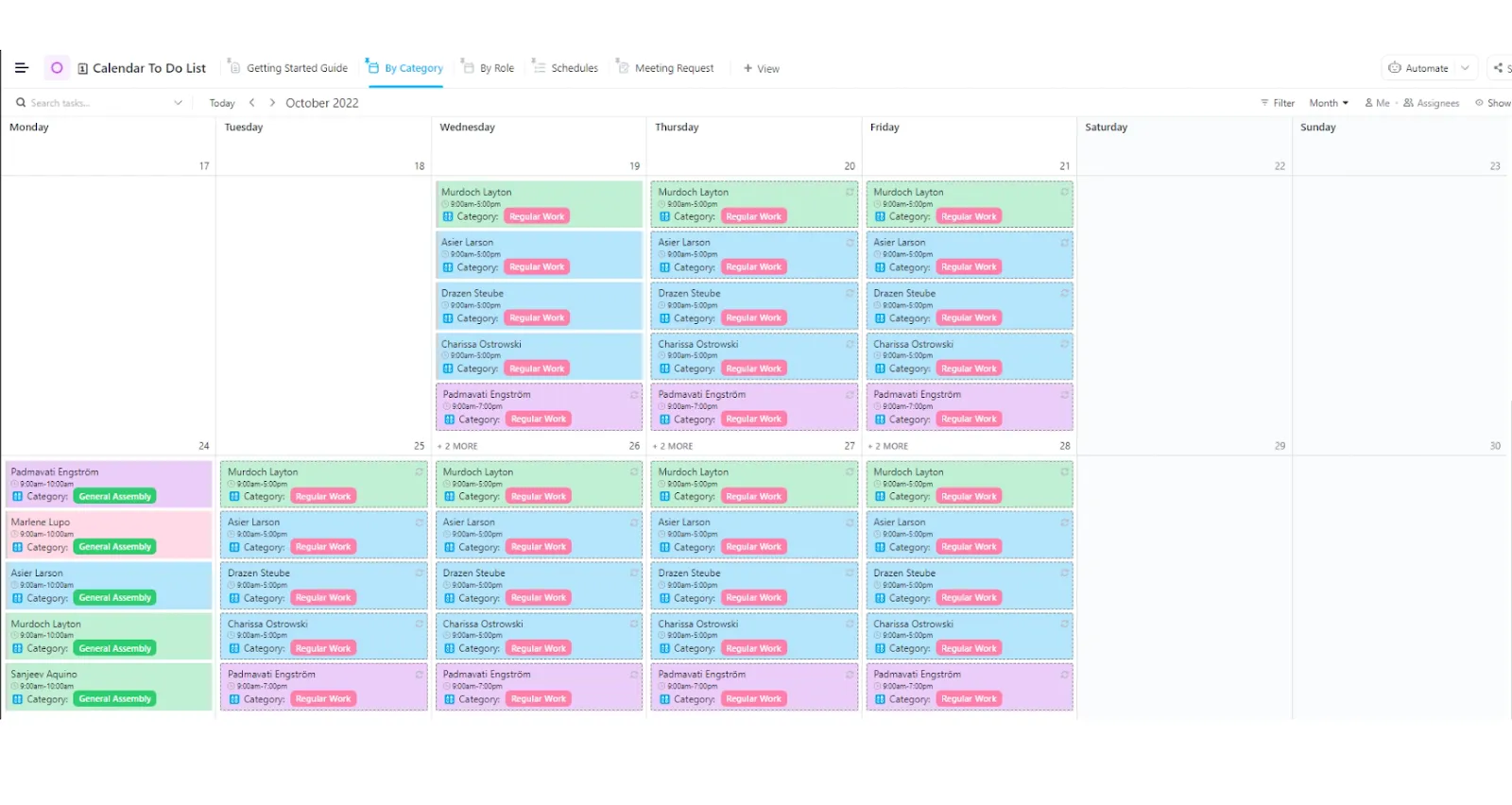 Modèle de liste de tâches OneNote : Modèle de liste de tâches du calendrier ClickUp