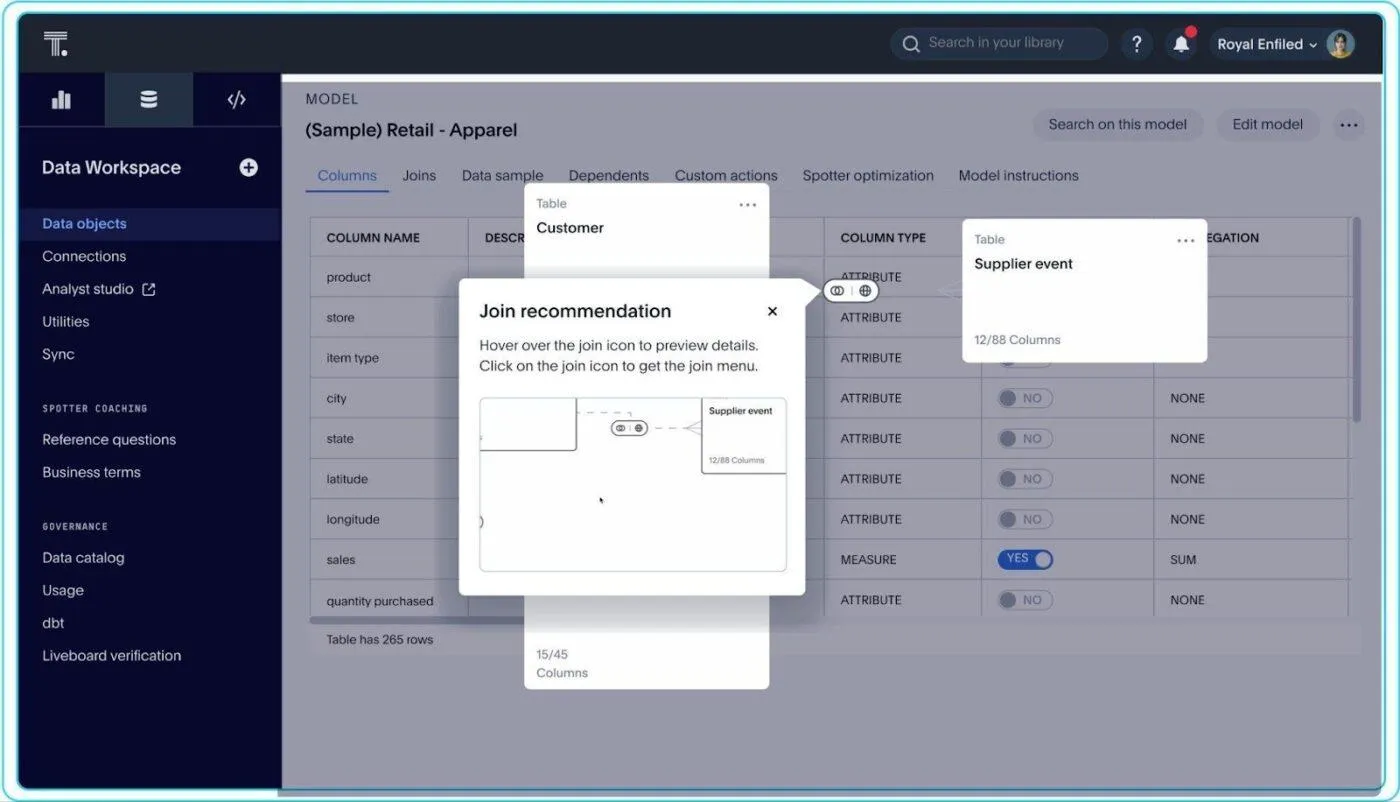 ThoughtSpot - công cụ AI để trực quan hóa dữ liệu
