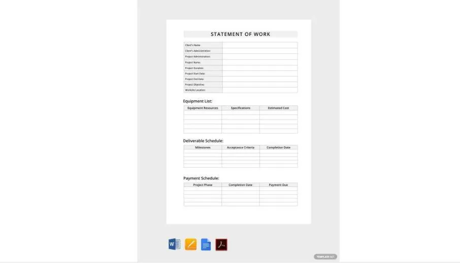 Microsoft Word-Vorlage für Leistungsbeschreibungen