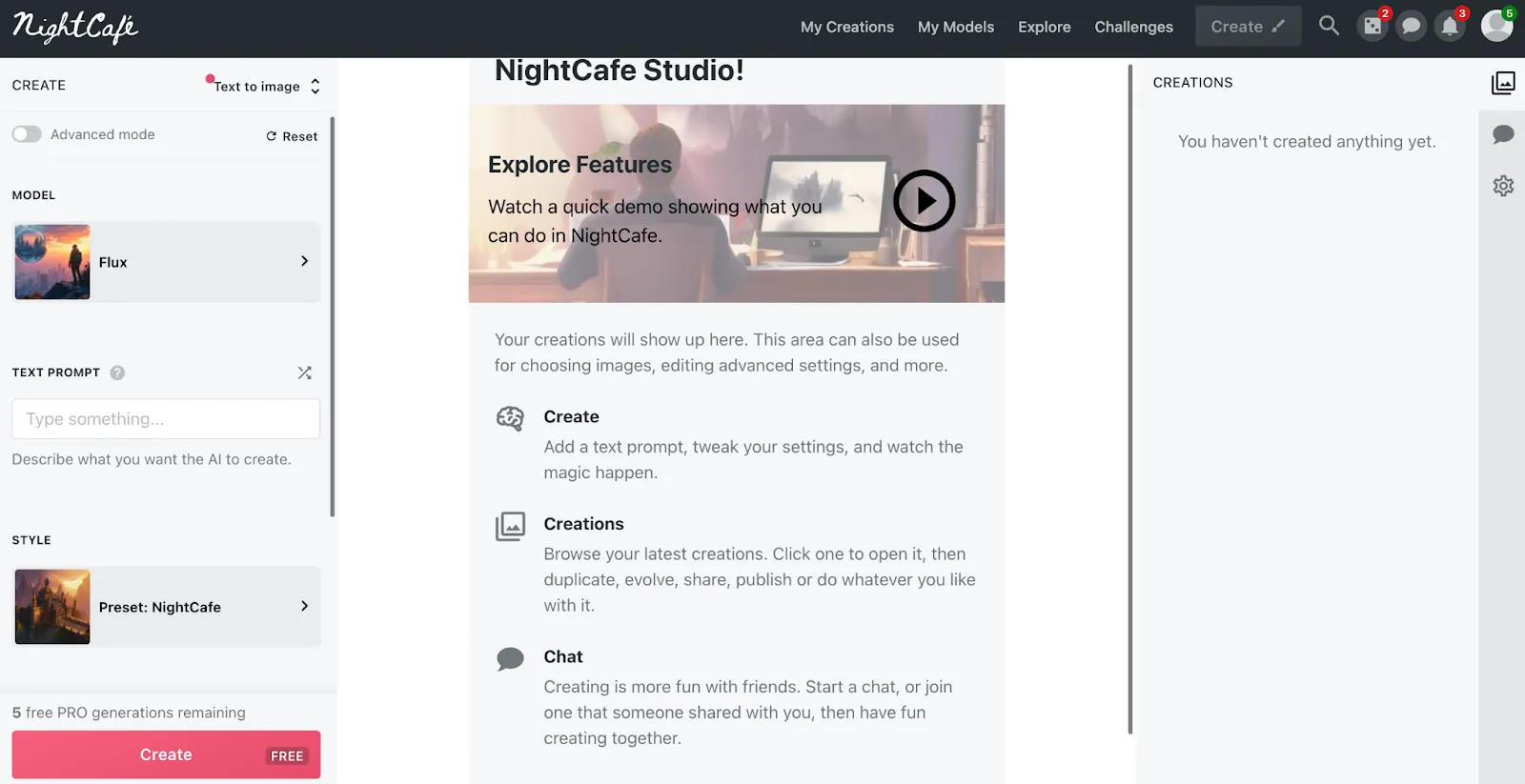 NightCafe: алтернатива на Ideogram