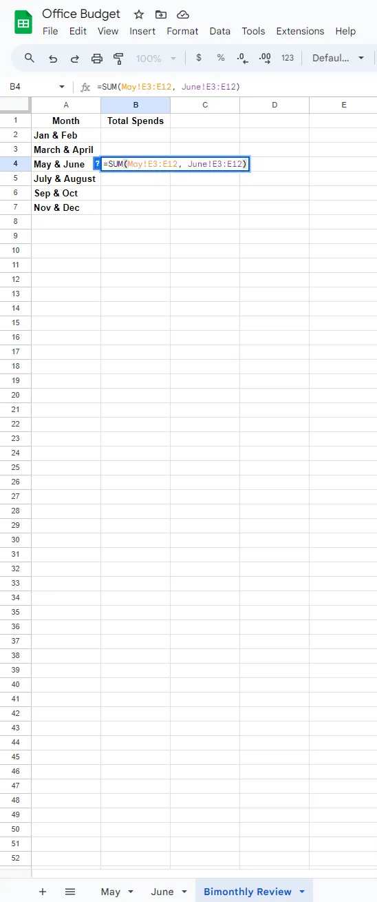 รวมค่าจากหลายแผ่นงาน