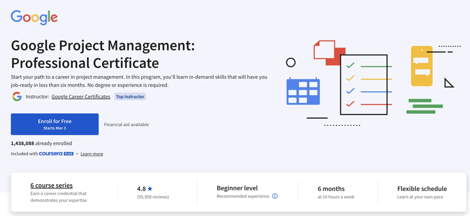 Curso de gestión de proyectos de Google