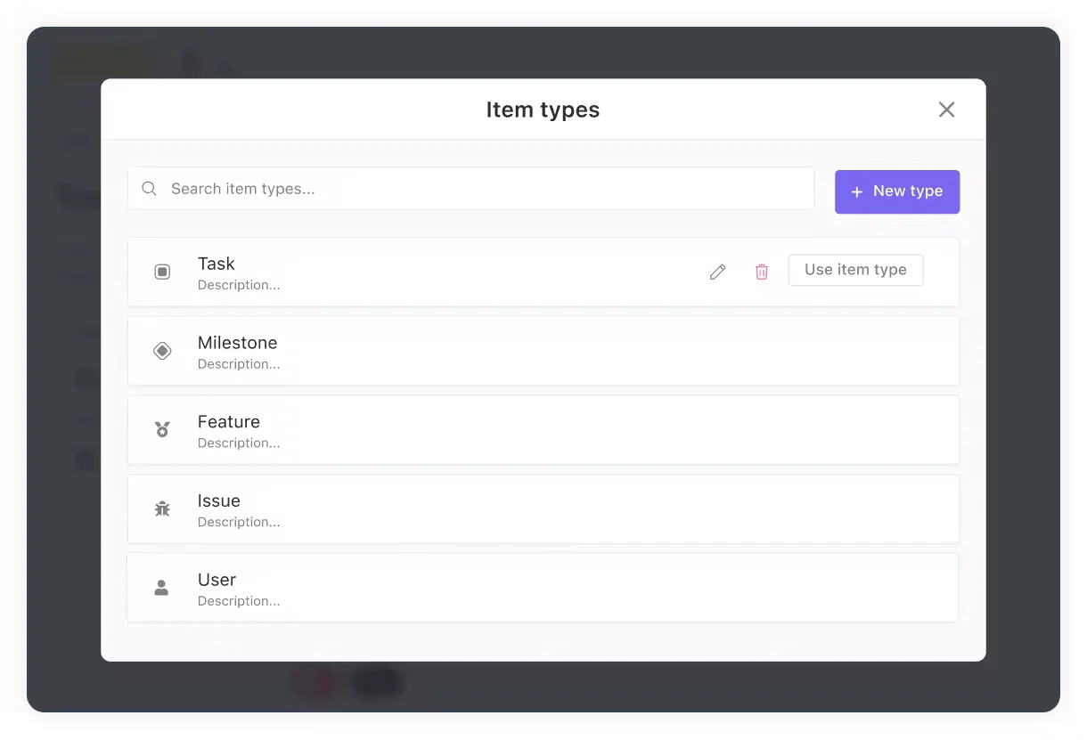 Tipos de tareas de ClickUp