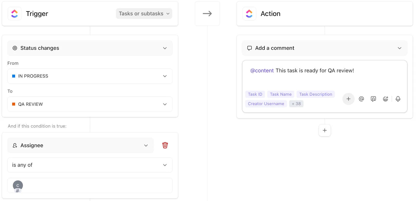 สร้างระบบอัตโนมัติแบบกำหนดเองบน ClickUp Automations: วิธีที่ ClickUp ใช้ระบบอัตโนมัติสำหรับงานเพื่อขจัดความจำเป็นในการอัปเดตโครงการด้วยตนเอง