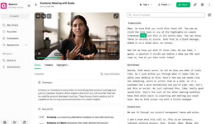Grain: ideale per automatizzare la presa di appunti durante le riunioni virtuali
