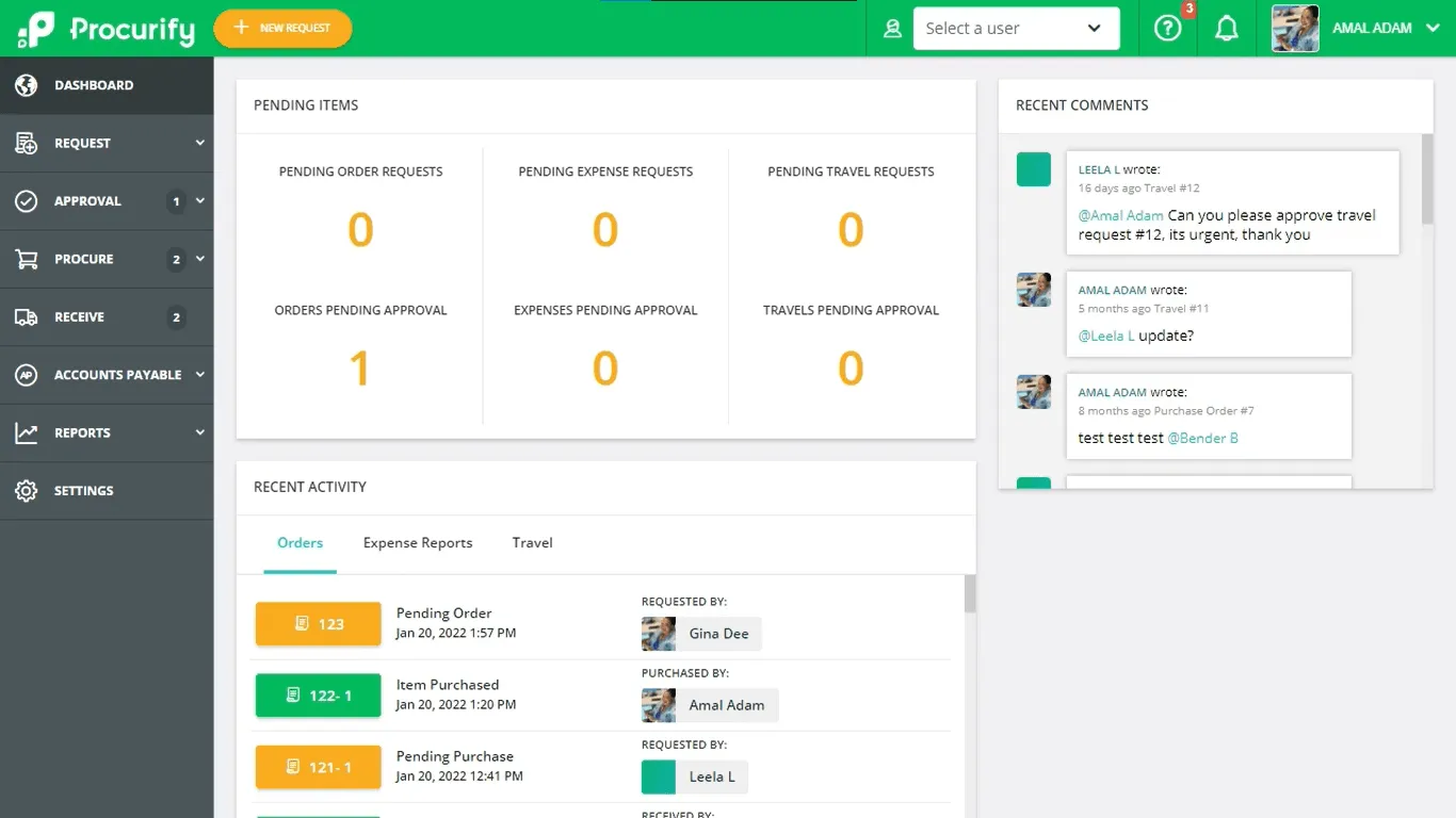 Base de conocimientos de Procurify Software de análisis de compras