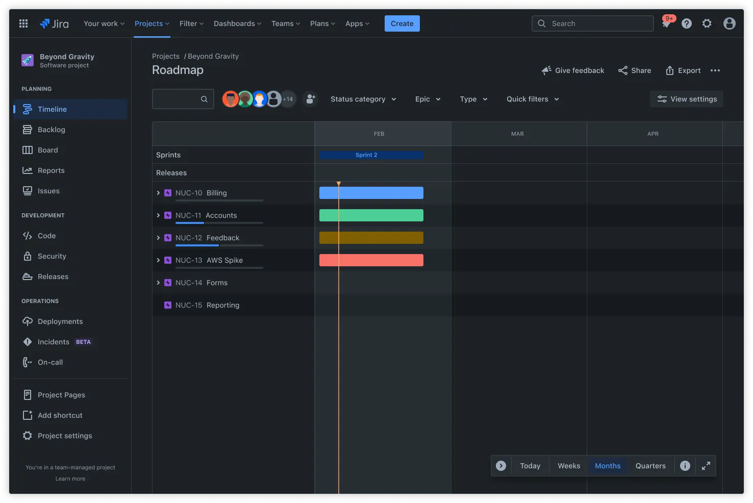 Visualisation de l’échéancier dans Jira