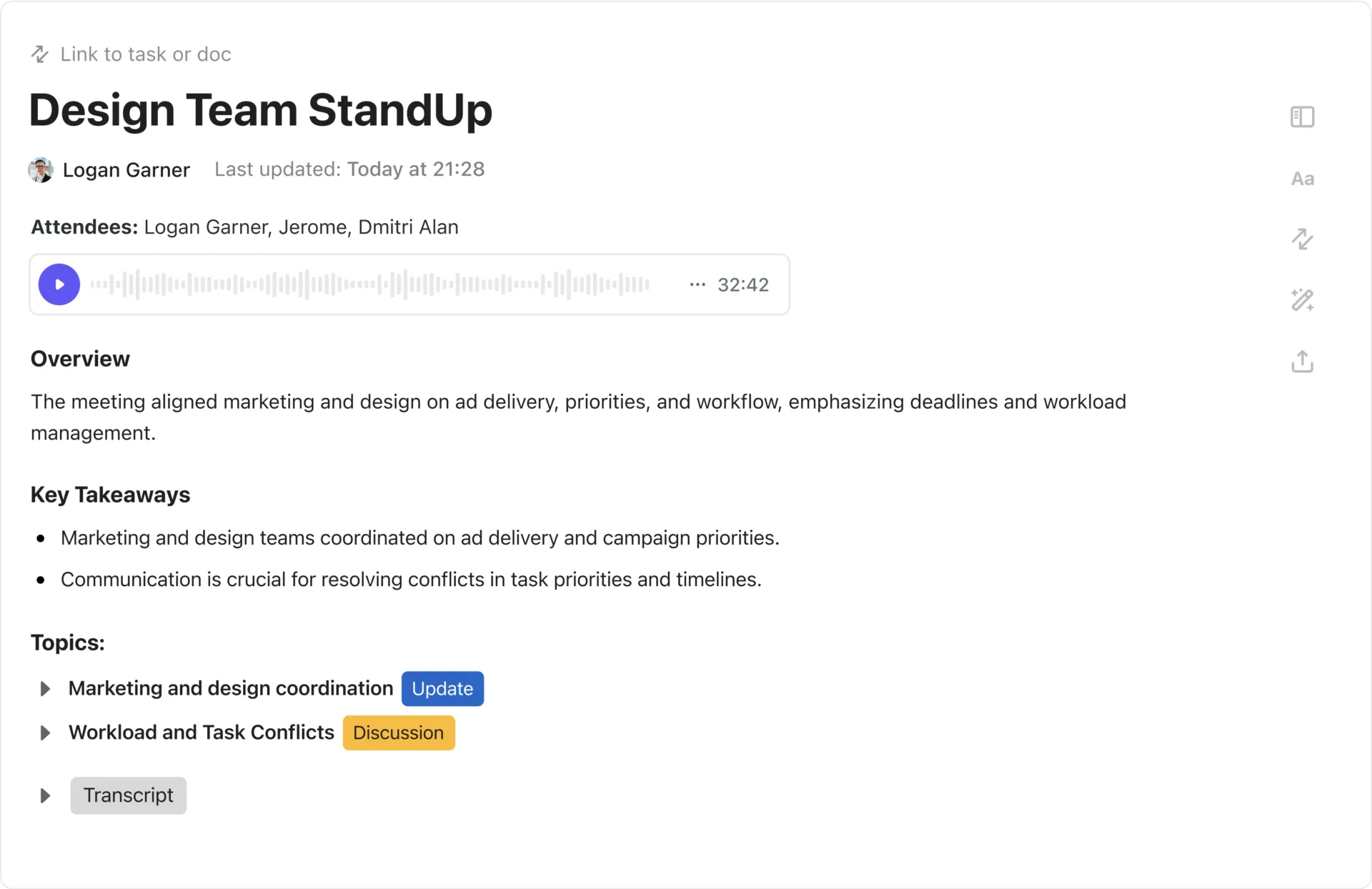 ClickUp AI Notetaker