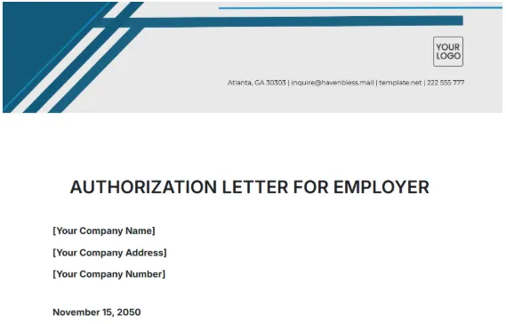 Modèle de lettre d'autorisation : modèle de lettre d'autorisation pour l'employeur par Template.net