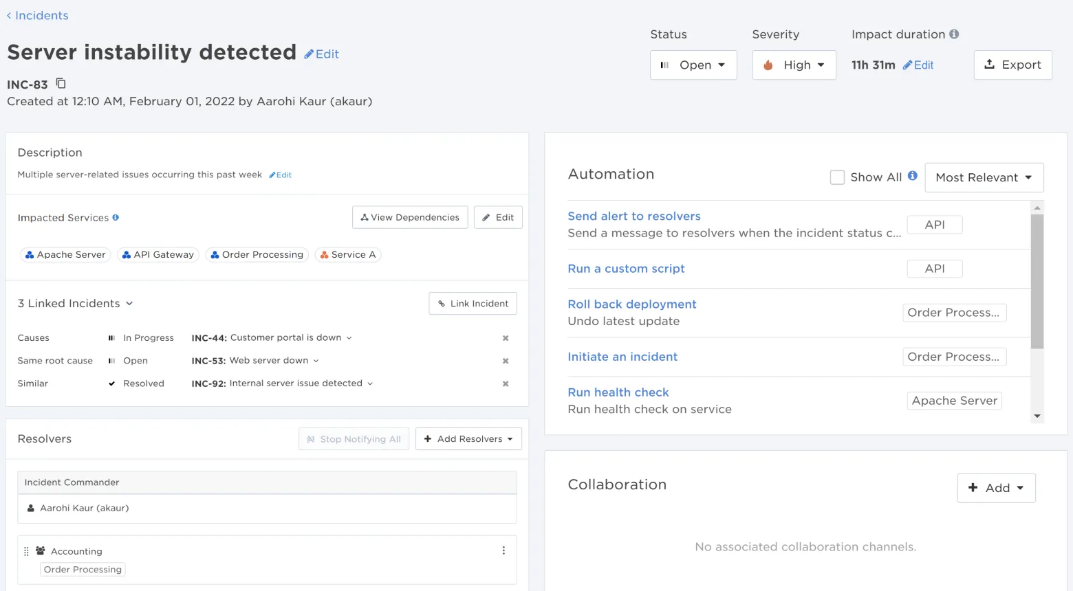 Exemple de plateforme xMatters
