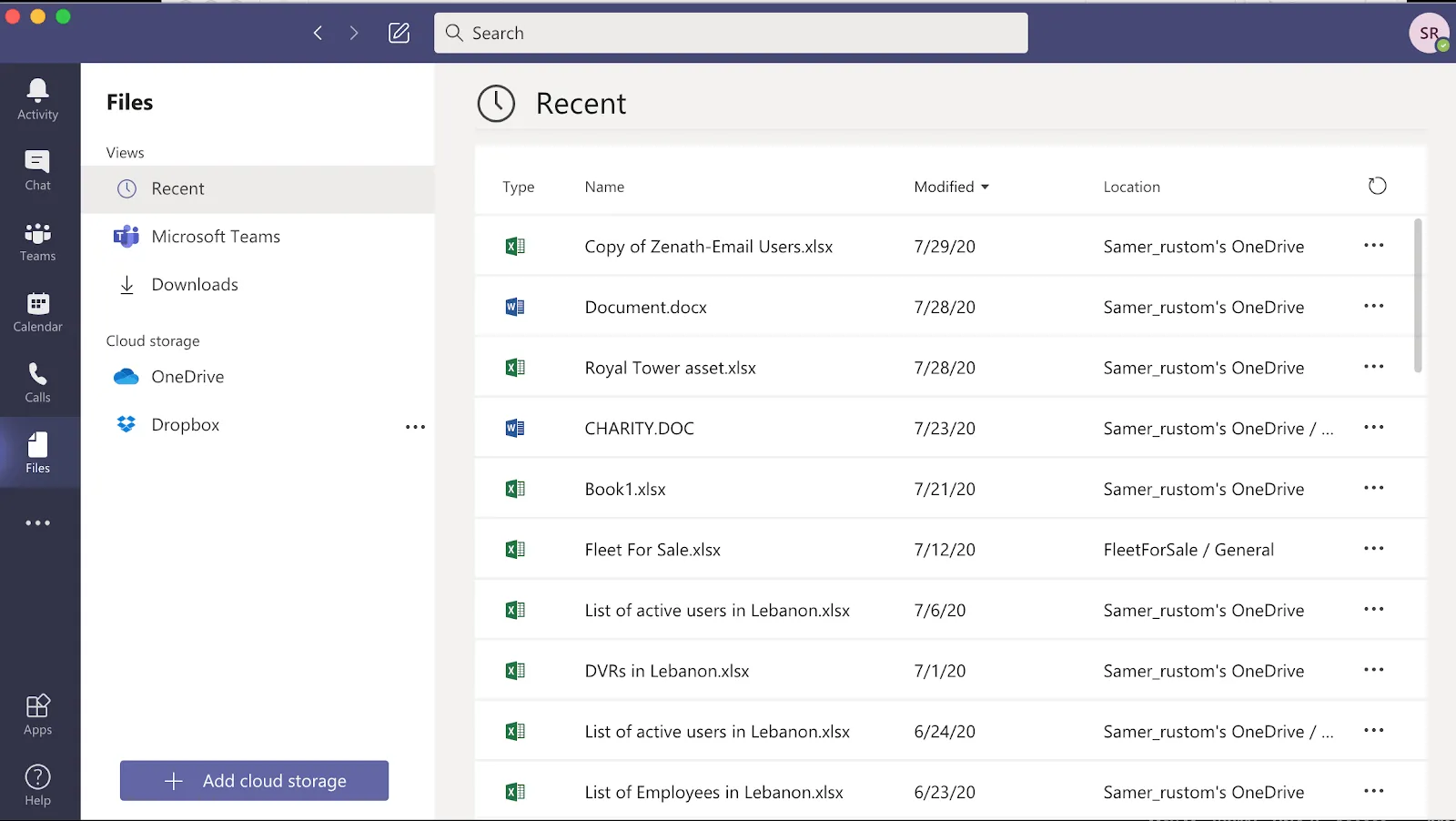 Tính năng tệp tin của Microsoft Teams