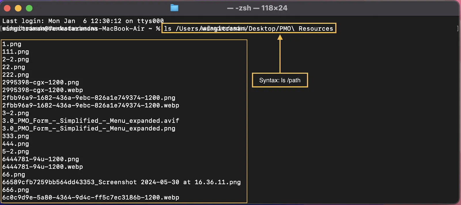 เปิด: เปิดไฟล์หรือโฟลเดอร์โดยตรงจากแอป Terminal