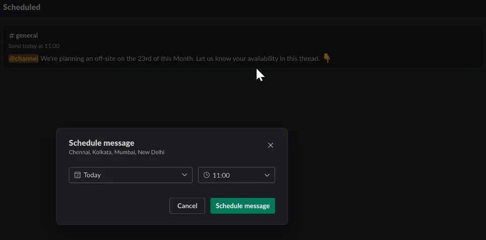 Ajuste la hora programada.