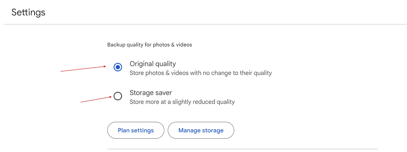 Chuyển từ chất lượng gốc sang tiết kiệm lưu trữ trong cài đặt Google Drive của bạn