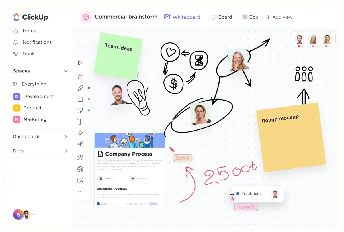 Tableau blanc ClickUp