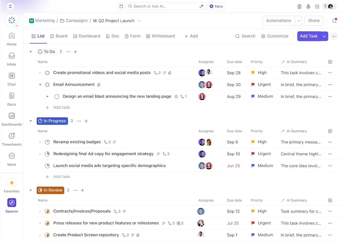 ClickUp : le meilleur logiciel de gestion de projet pour les projets professionnels et personnels : Trello vs Jira