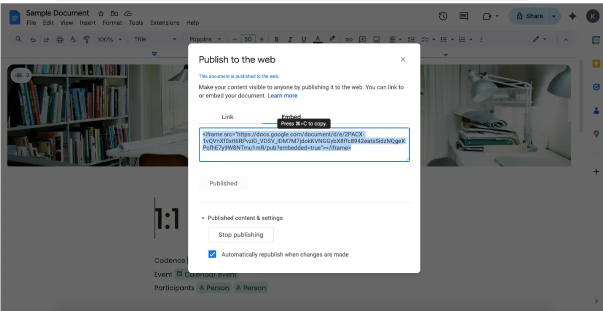 Google Docs 인터페이스