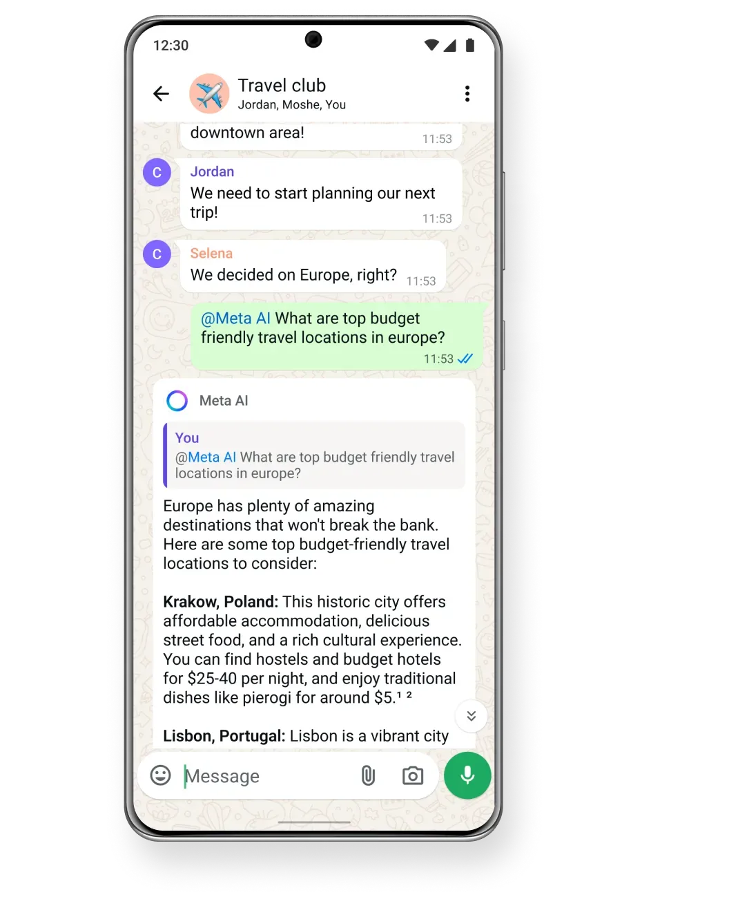 Meta AI في WhatsApp