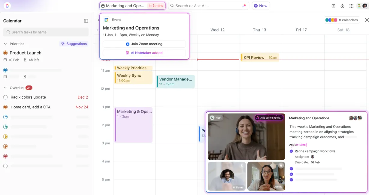 Gardez un suivi des informations importantes grâce à ClickUp AI Notetaker.
