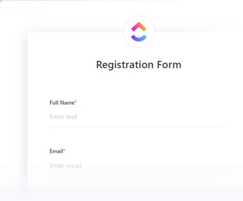 jotform vs mircosoft forms: ClickUp Form Şablonu ile anında profesyonel özel formlar oluşturun