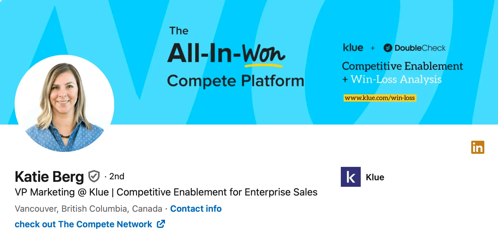 ตัวอย่างการสร้างแบรนด์ส่วนบุคคลบน LinkedIn ของ Katie Berg
