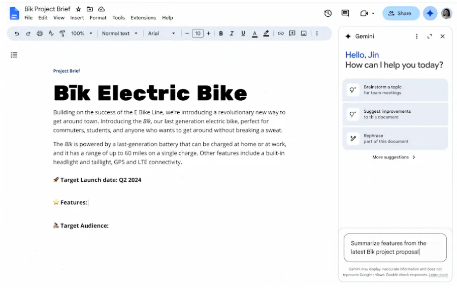 Korzystaj z funkcji „Ask Gemini” w Dokumentach Google: Dokumenty Google do zarządzania projektami