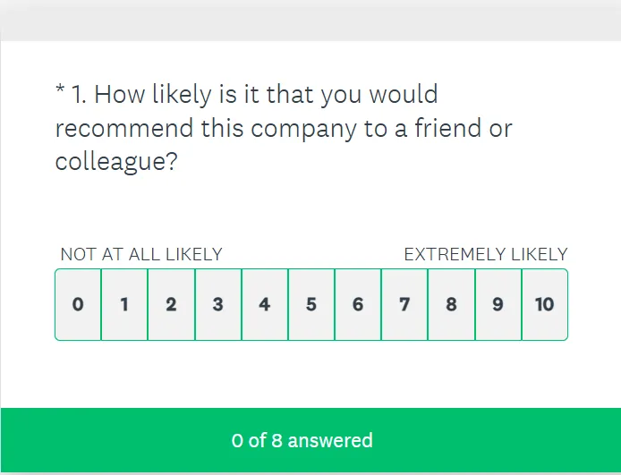 Modelo de Net Promoter Score (NPS): modelos do SurveyMonkey