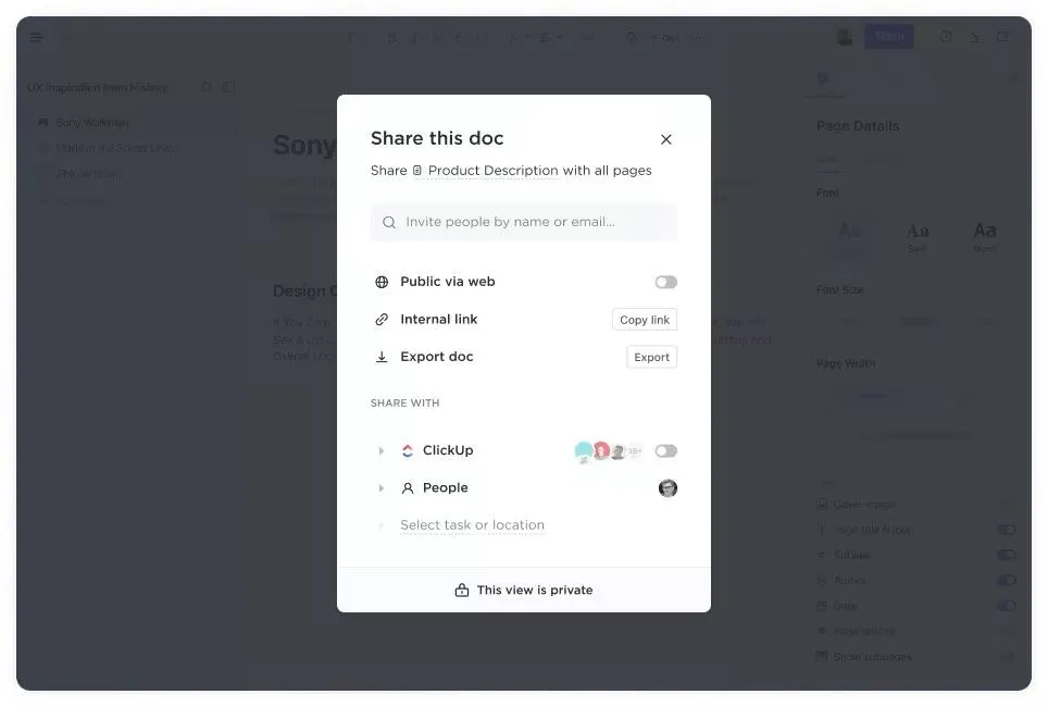 Fitur ClickUp Docs