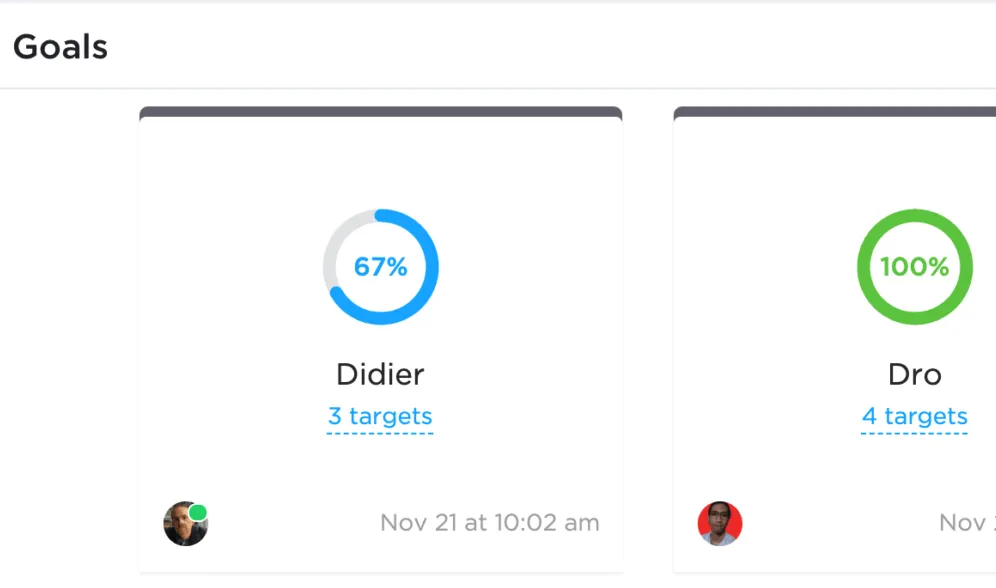 ClickUp-Ziele-Widget