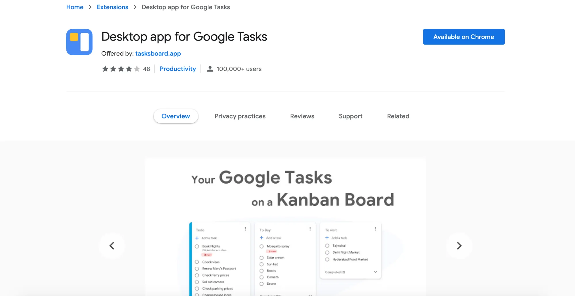 Página web de tareas de Google